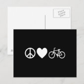 Frieden Liebe und Fahrräder Postkarte (Vorne/Hinten)