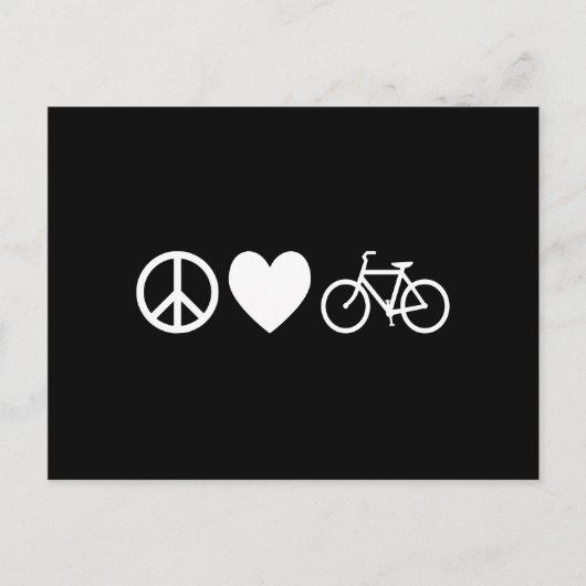 Frieden Liebe und Fahrräder Postkarte (Vorderseite)