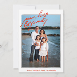 Frieden, Liebe und Familie mit rückem Foto