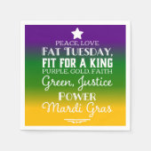 Frieden, Liebe und Fett Dienstag Serviette (Vorderseite)