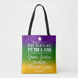 Frieden, Liebe und Fett Dienstag Tasche
