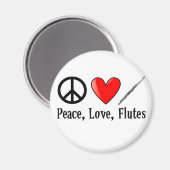 Frieden, Liebe und Flöten Magnet (Vorderseite/Rückseite)