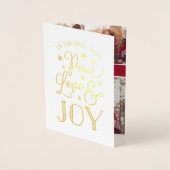 Frieden, Liebe und Freude | Holiday Foto Collage G Folienkarte (Vorderseite)