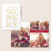Frieden, Liebe und Freude | Holiday Foto Collage G Folienkarte (Anzeige)