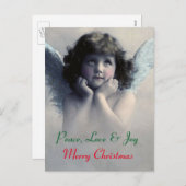 Frieden, Liebe und Freude. Vintager Feiertagspostkarte (Vorne/Hinten)