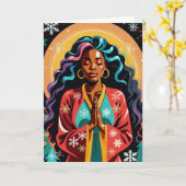 Frieden, Liebe und Freude Weihnachten Schwarze Fra Karte (Gelbe Blume)