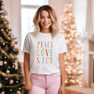 Frieden Liebe und Freude Whimsical Urlaub Tri-Blend Shirt