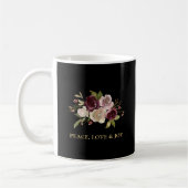 Frieden Liebe und Freude Winterstrauß Feiertage Kaffeetasse (Links)