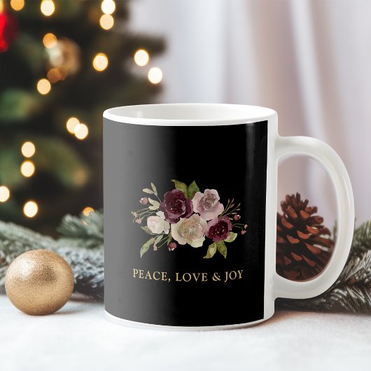 Frieden Liebe und Freude Winterstrauß Feiertage Kaffeetasse