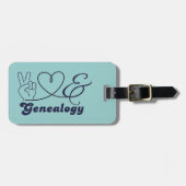 Frieden Liebe und Genealogie Gepäckanhänger (Vorderseite horizontal)