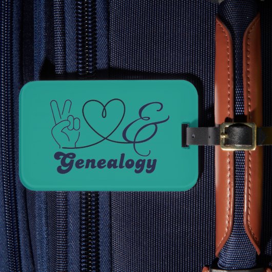 Frieden, Liebe und Genealogie Gepäckanhänger (Vorderseite Insitu 4)