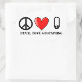Frieden, Liebe und Geocaching Ovaler Aufkleber (Tasche)