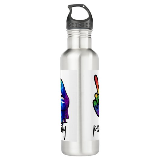 Frieden, Liebe und Gleichheit Edelstahlflasche (Rückseite)