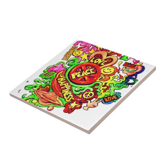 Frieden, Liebe und Glück Fliese (Seite)