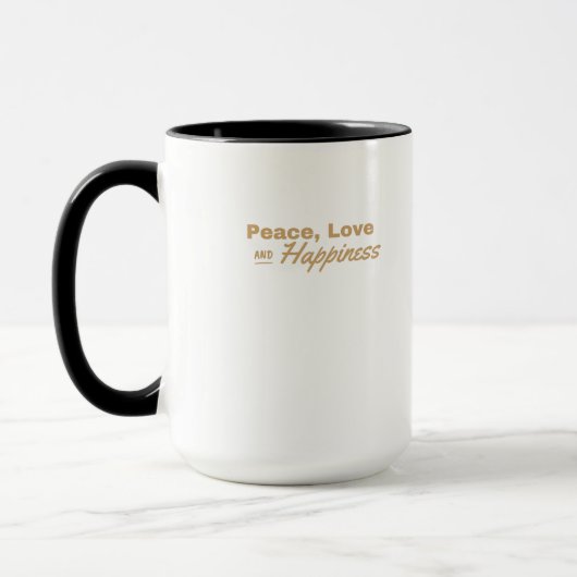 Frieden, Liebe und Glück Tasse (Links)