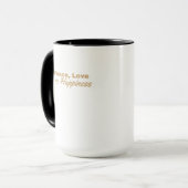 Frieden, Liebe und Glück Tasse (Vorderseite Links)