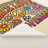 Frieden, Liebe und Grooviness Sherpa Blanket Sherpadecke (3/4)