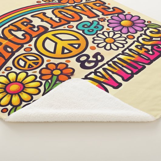 Frieden, Liebe und Grooviness Sherpa Blanket Sherpadecke (3/4)