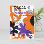 Frieden, Liebe und Halloween Einladung (Stehend Vorderseite)