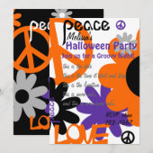Frieden, Liebe und Halloween Einladung (Vorne/Hinten)
