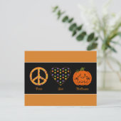 Frieden, Liebe und Halloween Postkarte (Stehend Vorderseite)