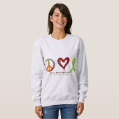 Frieden Liebe und Hoffnung Organspende rettet Lebe Sweatshirt (Vorne ganz)