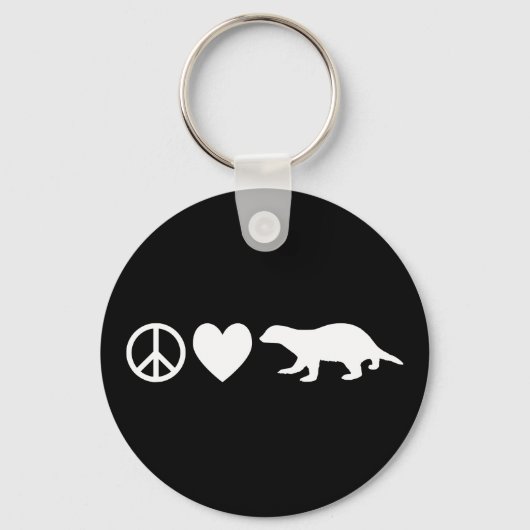 Frieden, Liebe und Honey Badgers Schlüsselanhänger (Vorderseite)