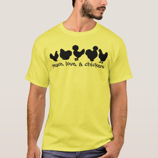 Frieden, Liebe und Huhn-Shirt T-Shirt (Vorderseite)