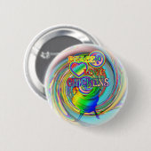 Frieden, Liebe und Hühner Button (Vorne & Hinten)