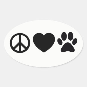 Frieden, Liebe und Hunde Sticker 4,5 x 2,7" (Blatt