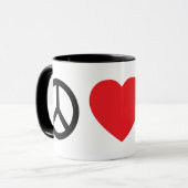 Frieden, Liebe und Hunde Tasse (Vorderseite Links)