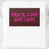 FRIEDEN, LIEBE UND KATZEN, REKTANGULAR STICKER (Tasche)