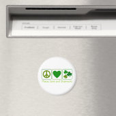 Frieden, Liebe und Kleeblätter Magnet (In Situ (Geschirrspüler))