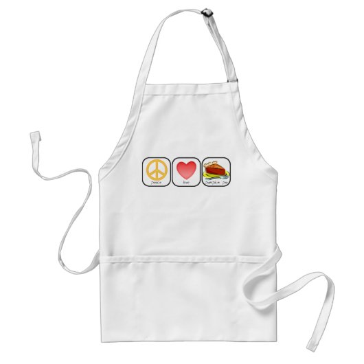 Frieden, Liebe und Kürbiskuchen Schürze (Vorne)