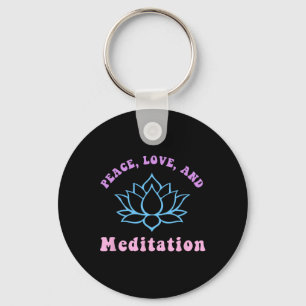 Frieden Liebe und Meditation Trendy Retro Yoga New Schlüsselanhänger
