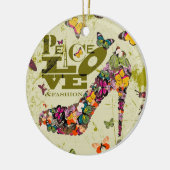 Frieden, Liebe und Mode. xo PJ. Keramikornament (Links)