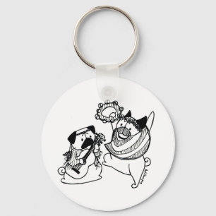 Frieden, Liebe und Möpse Schlüsselanhänger