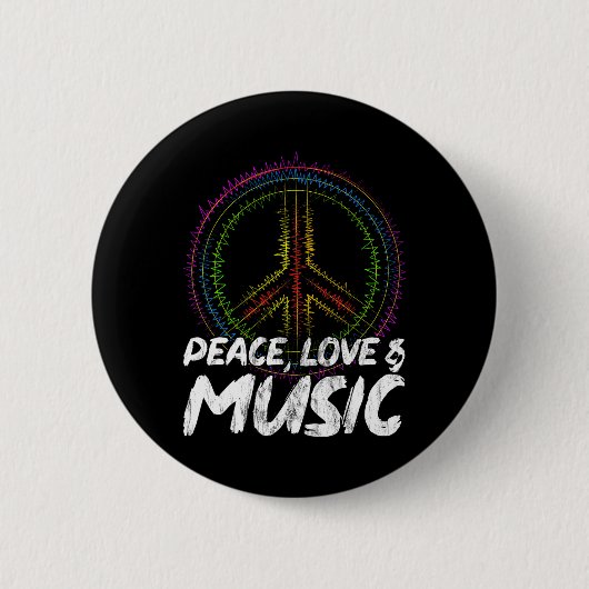 Frieden Liebe und Musik Frieden Button (Vorderseite)