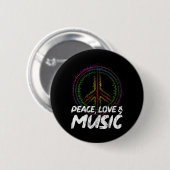 Frieden Liebe und Musik Frieden Button (Vorne & Hinten)