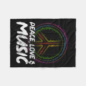 Frieden Liebe und Musik Frieden Fleecedecke (Vorderseite (Horizontal))