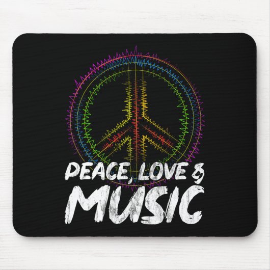Frieden Liebe und Musik Frieden Mousepad (Vorne)