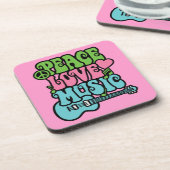 Frieden, Liebe und Musik Getränkeuntersetzer (Linke Seite)