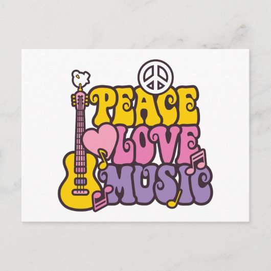 Frieden, Liebe und Musik Postkarte (Vorderseite)