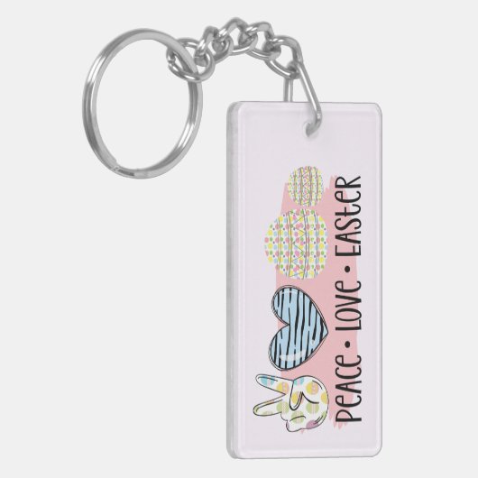 Frieden, Liebe und Ostern Schlüsselanhänger (Vorderseite links)