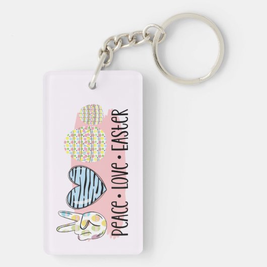 Frieden, Liebe und Ostern Schlüsselanhänger (Rückseite)
