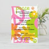 Frieden, Liebe und Party Einladung (Stehend Vorderseite)