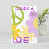 Frieden, Liebe und Party - Leerzeichen Einladung (Stehend Vorderseite)