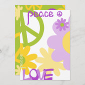 Frieden, Liebe und Party - Leerzeichen Einladung (Vorne/Hinten)
