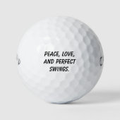 'Frieden, Liebe und perfekte Schwingungen' Geschen Golfball (Vorderseite)