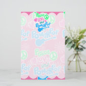 Frieden, Liebe und Powerpop Briefpapier (Stehend Vorderseite)